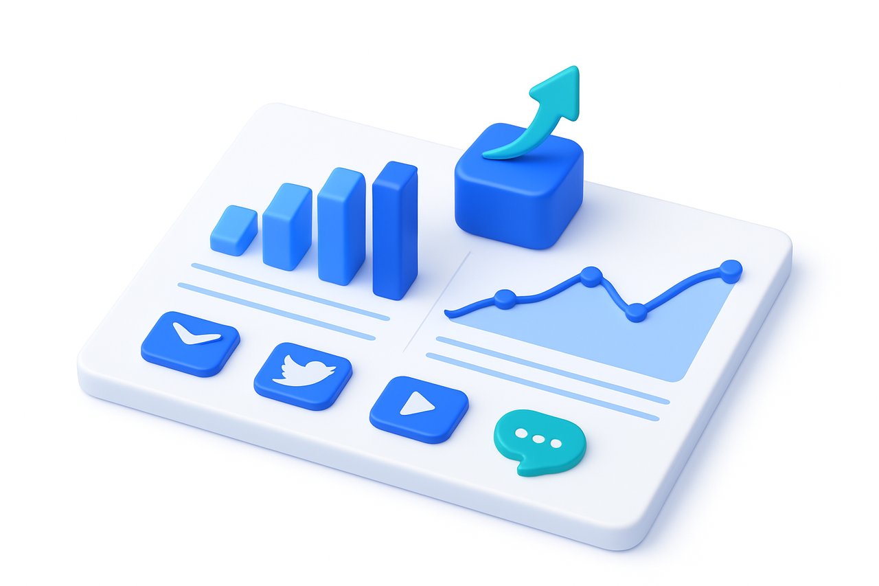 Marketing dashboard comparing channels